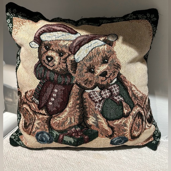 Duo Boyds Bears tapestry cushion and Boyds bears figurine - Picture 2 of 12